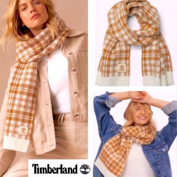 Timberland NWT Unisex Winter soft plaid scarf - Picture 1 of 12